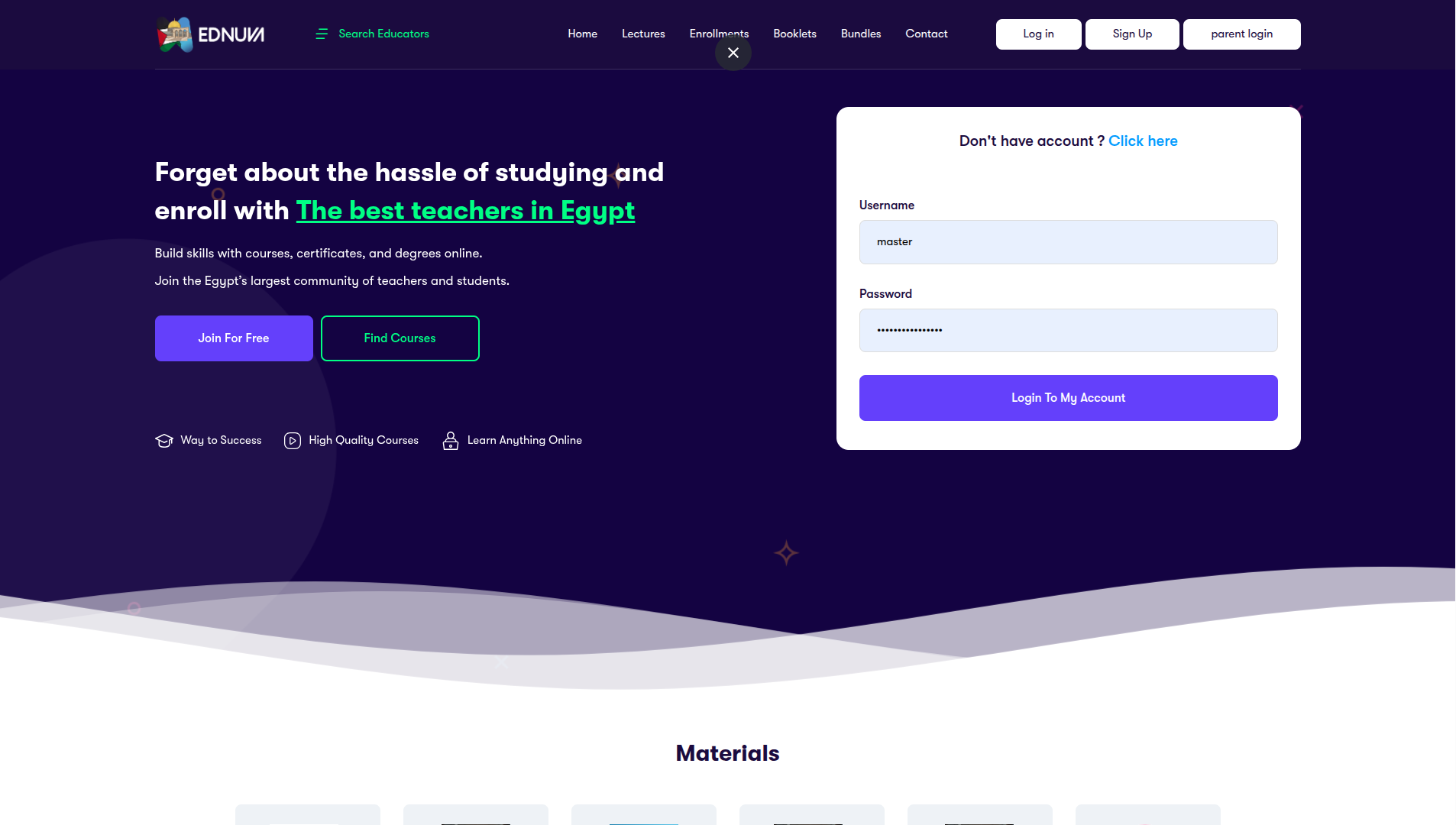 SaaS E-Learning Platform